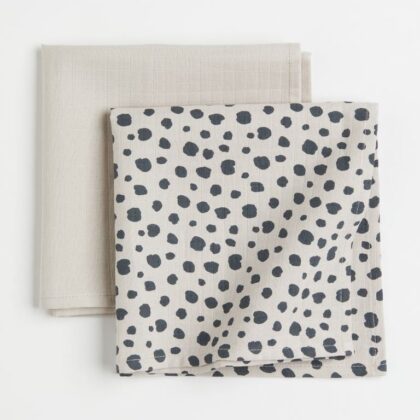 Baby blankets, muslin, 2 pcs.
