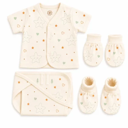Natural Print Organic Garment Set - Star