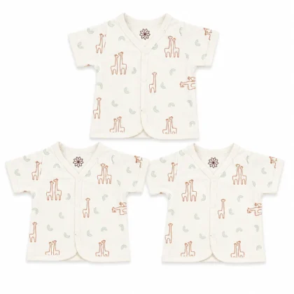 Natural Print Organic Vest Set - Giraffe